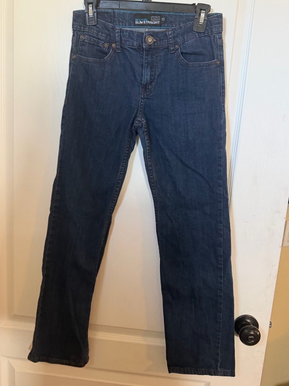 RSQ Girls Slim Straight Jeans in Dark Blue. Sz 16 (girls)